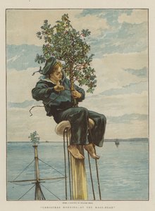 Julemorgen, ved mastehovedet (chromolitho)